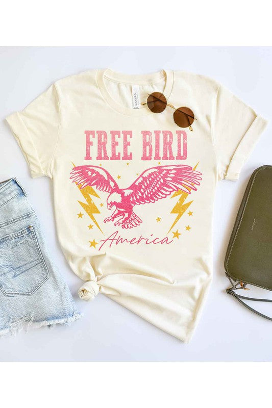 FREE BIRD AMERICA GRAPHIC PLUS SIZE TEE